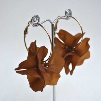 Pendientes aros marrones resina