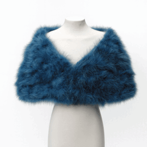 Estola plumas azul petróleo