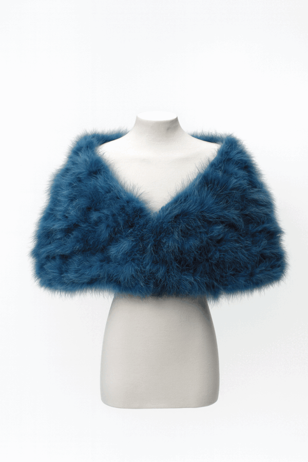 Estola plumas azul petróleo