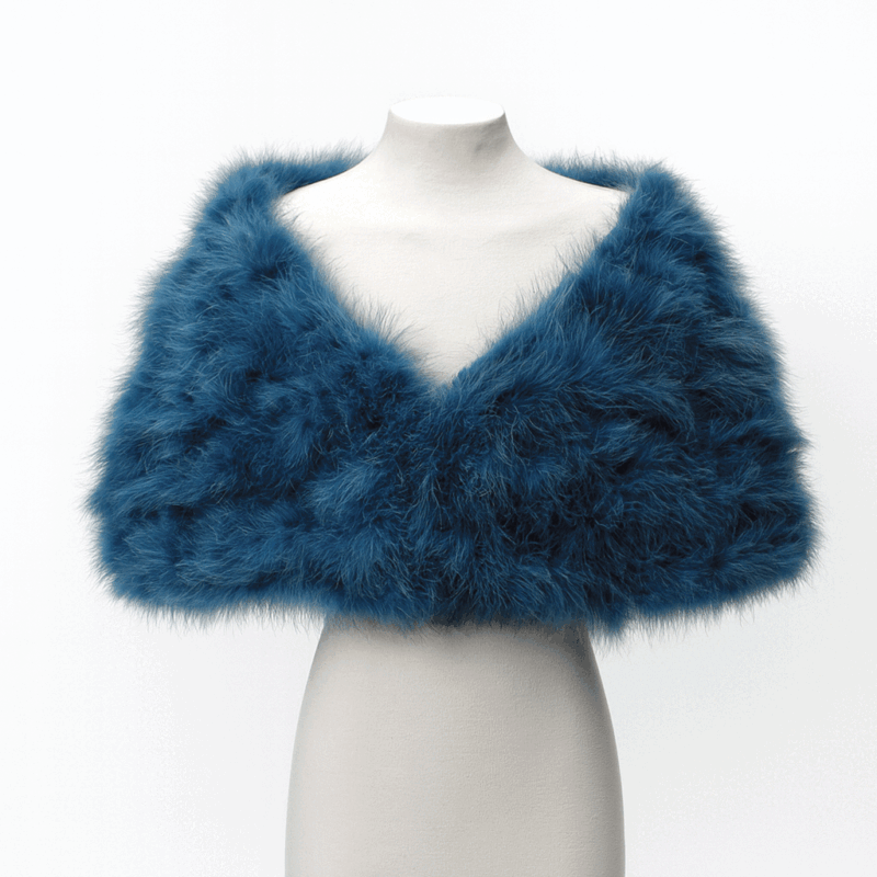 Estola plumas azul petróleo