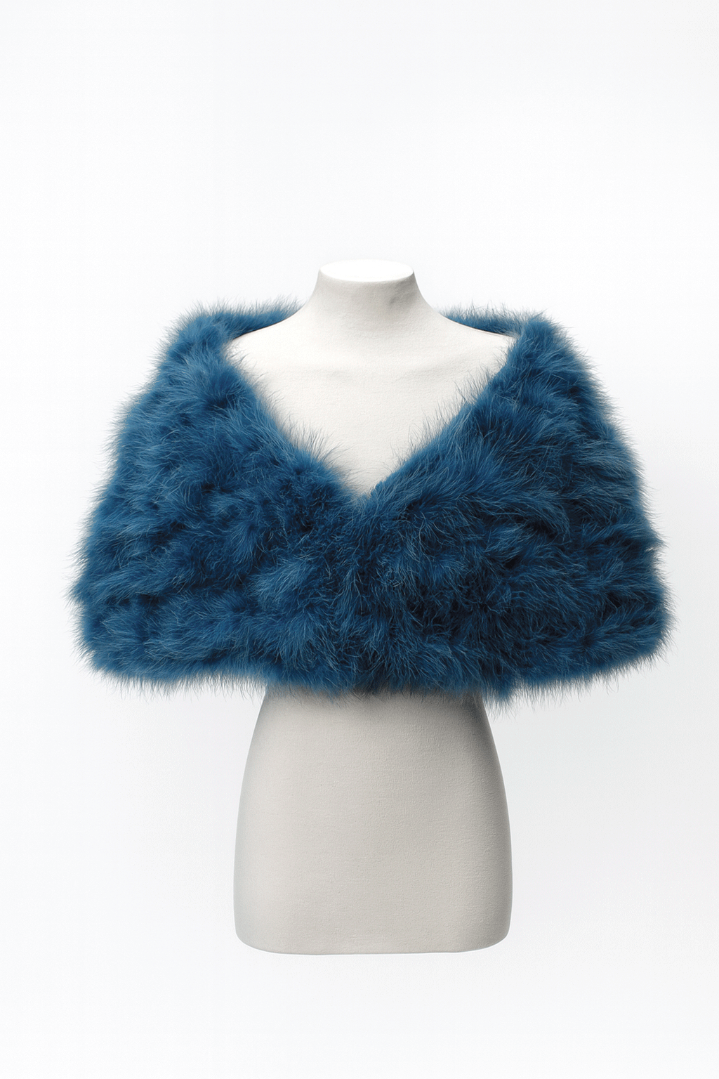 Estola plumas azul petróleo