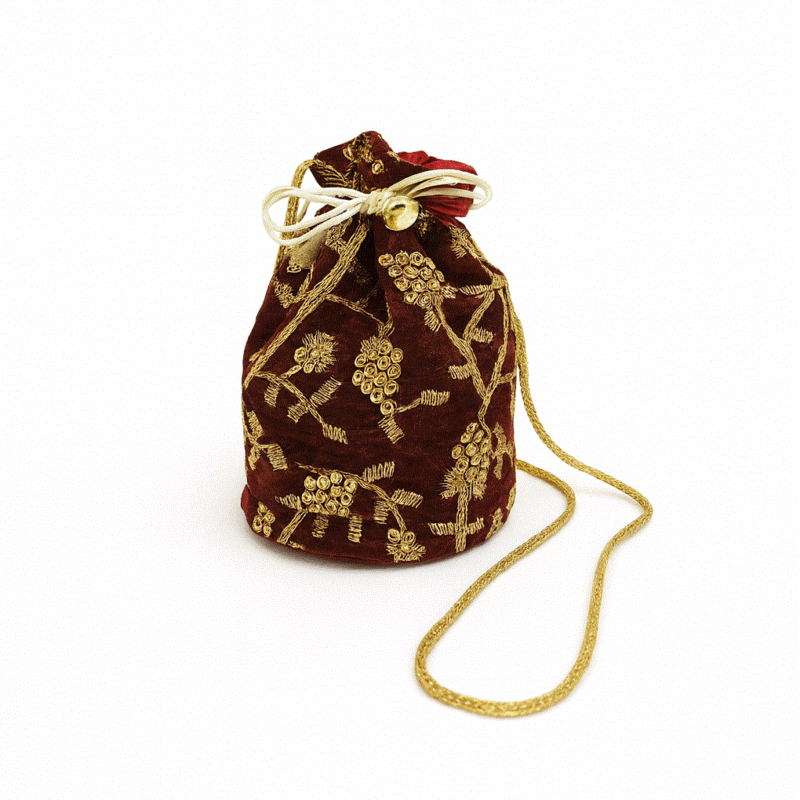 Bombonera terciopelo burdeos