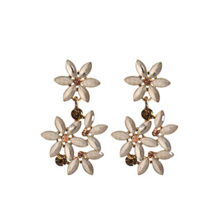 Pendientes beiges flores