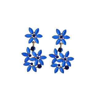 Pendientes azul klein flores