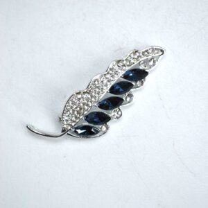 Broche hoja azul marino