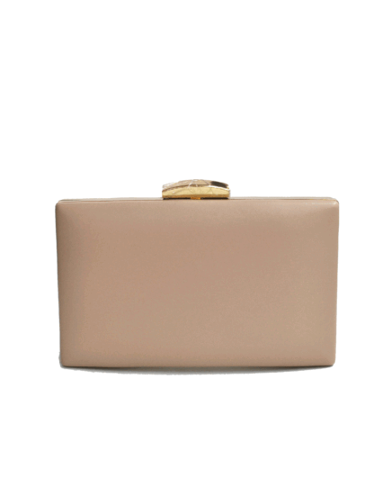 Bolso clutch taupe polipiel