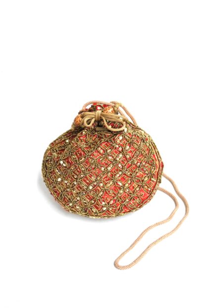 Bolso bombonera roja y oro