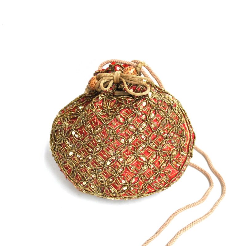 Bolso bombonera roja y oro