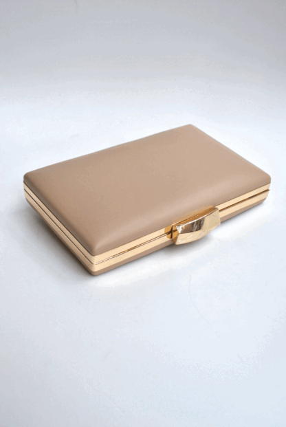 Bolso clutch taupe polipiel - Imagen 2