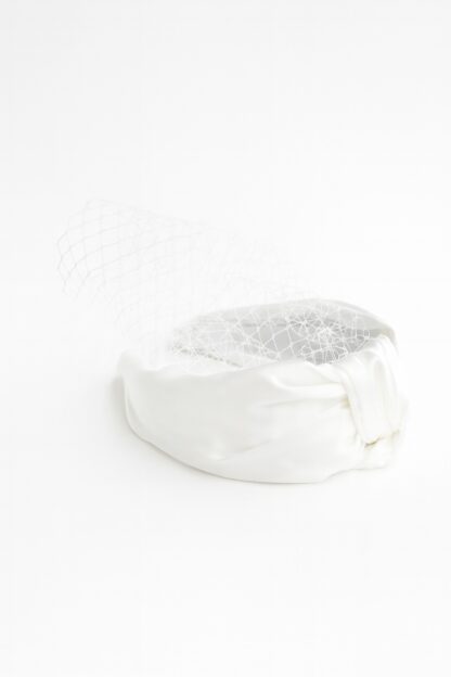 Diadema blanca red tela raso