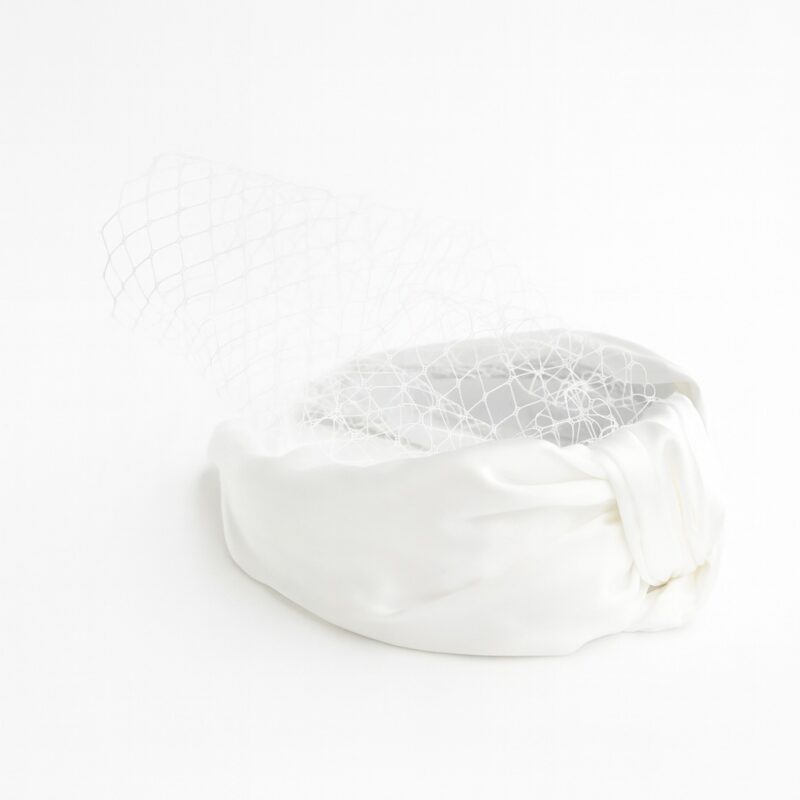 Diadema blanca red tela raso