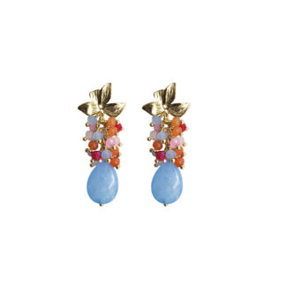 Pendientes multi lágrima azul