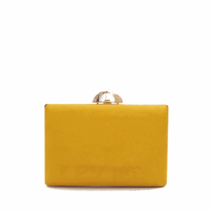Clutch mostaza cierre oro