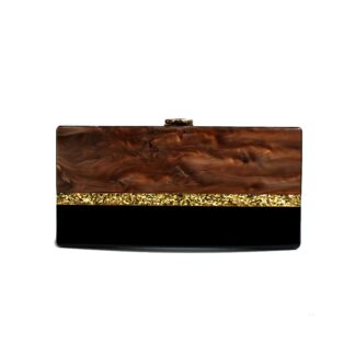 Bolso clutch marrón sintético