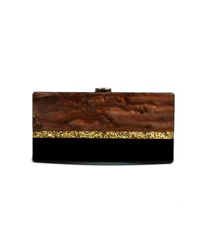 Bolso clutch marrón sintético