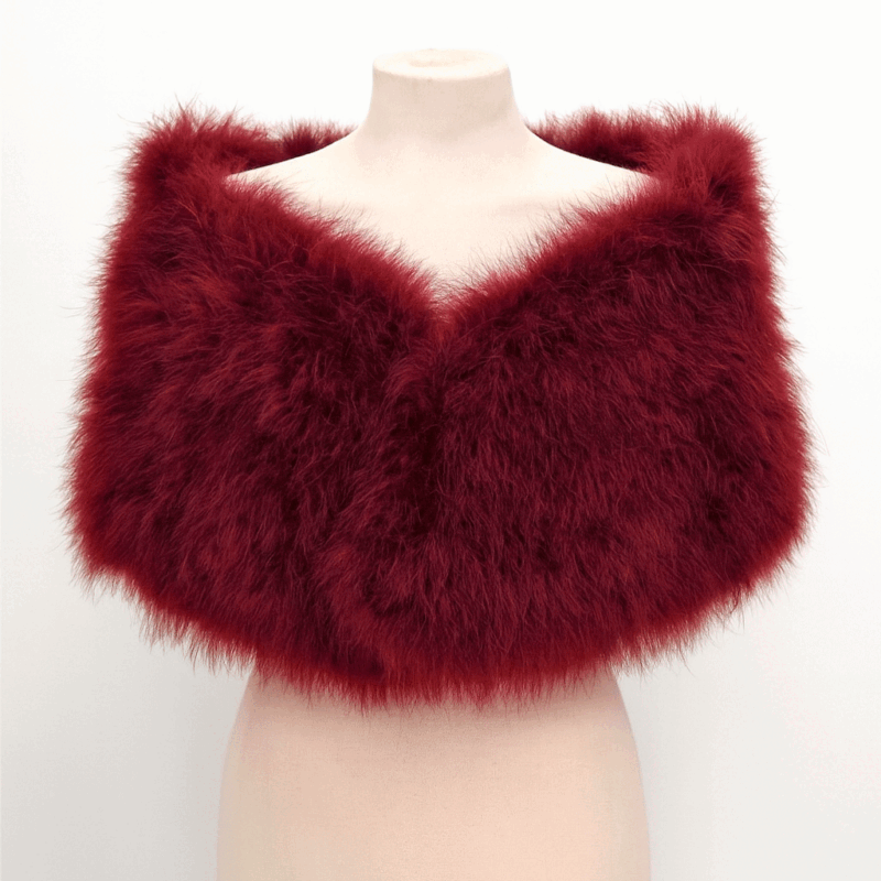 Estola de hombro burdeos