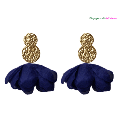 Pendientes azul marino y oro