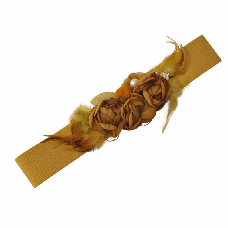 Fajín mostaza plumas