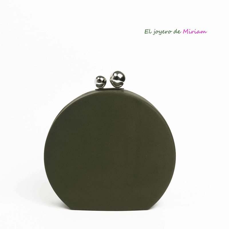 Clutch verde kaki y plata