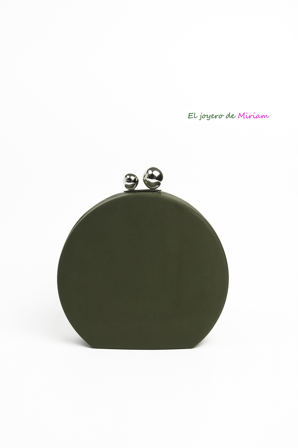 Clutch verde kaki y plata