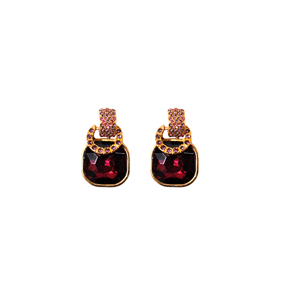 Pendientes burdeos y rosa