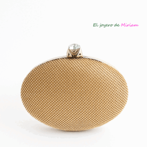 Clutch ovalado dorado brillante