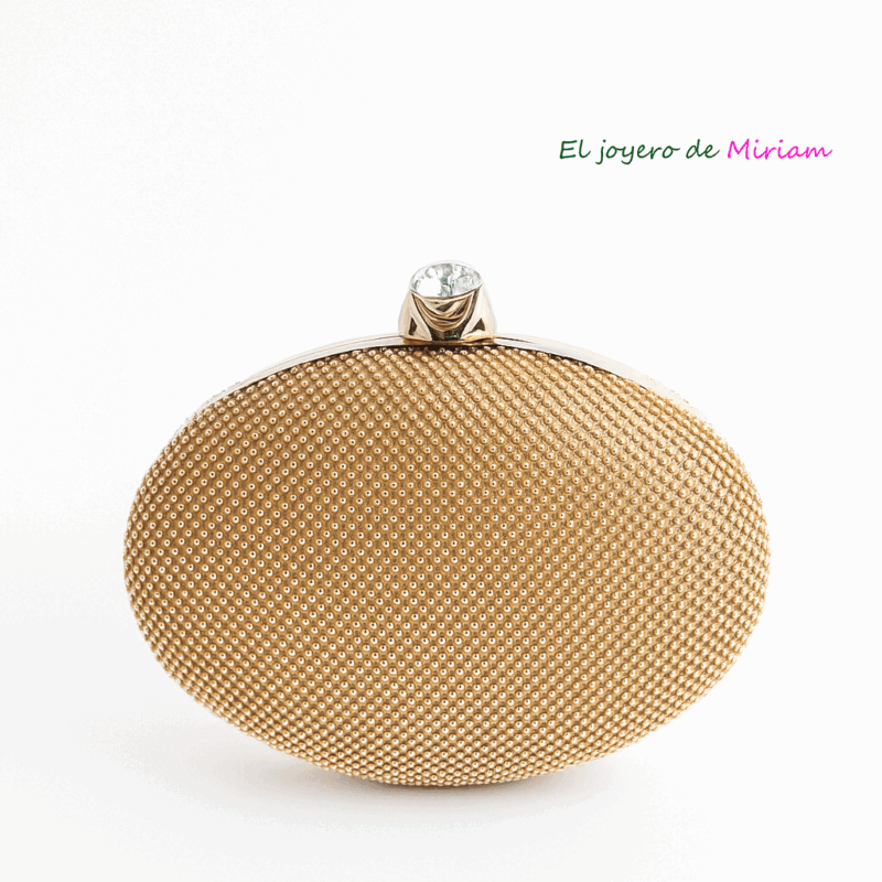 Clutch ovalado dorado brillante