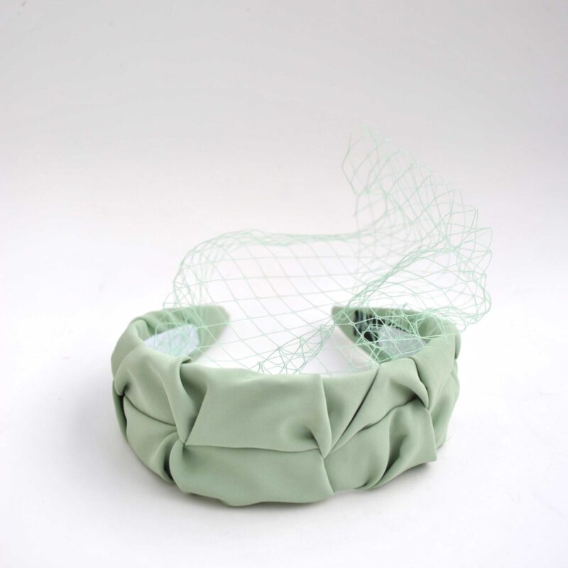 Diadema verde menta redecilla