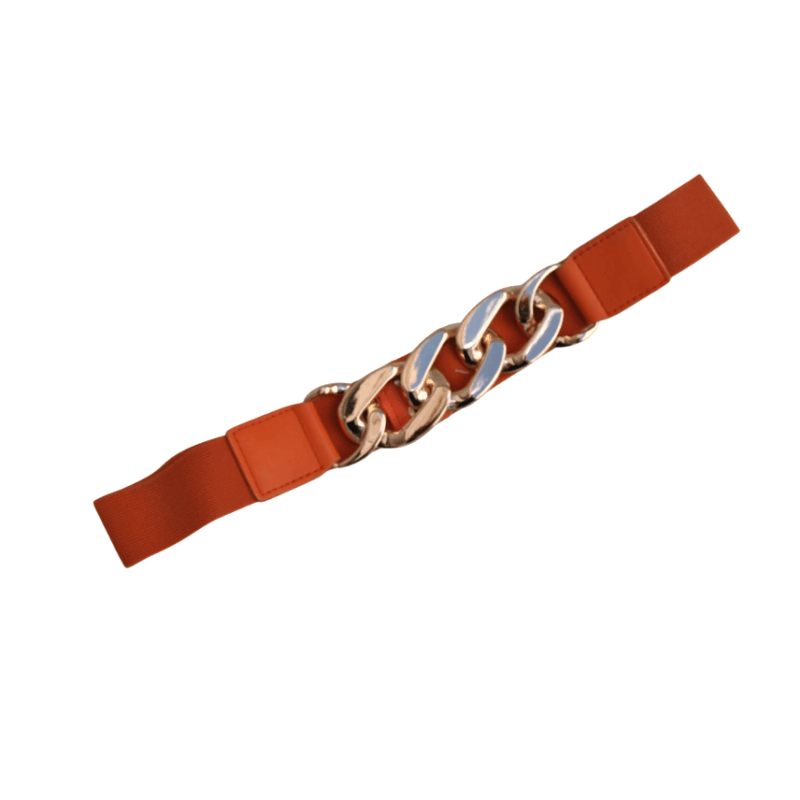 Cinturón elástico naranja y oro