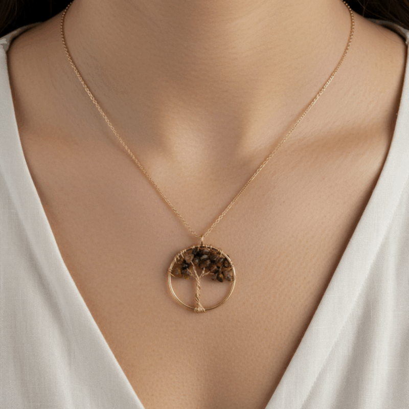 Colgante marrón árbol de la vida