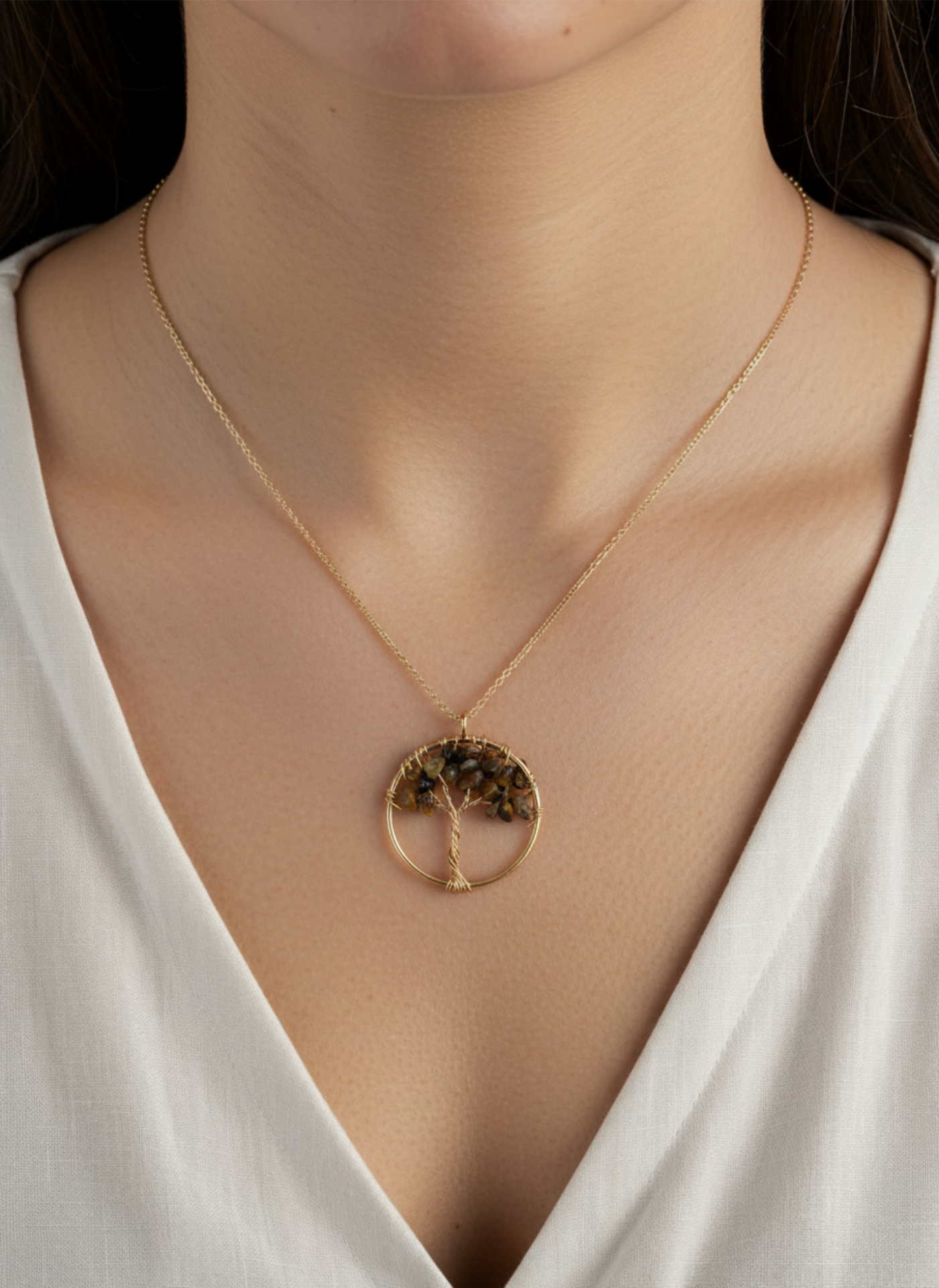 Colgante marrón árbol de la vida