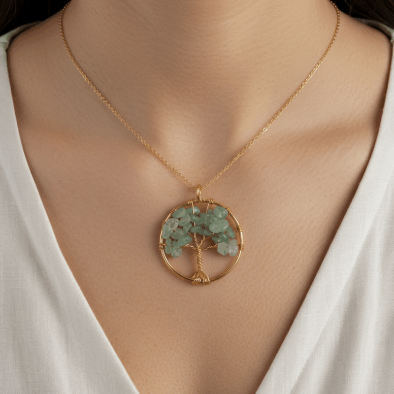 Colgante verde árbol de la vida