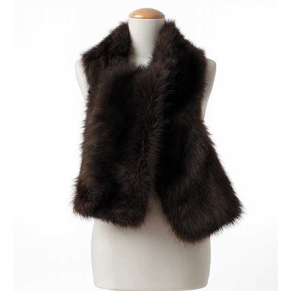 Estola o cuello pelo marrón - Imagen 2