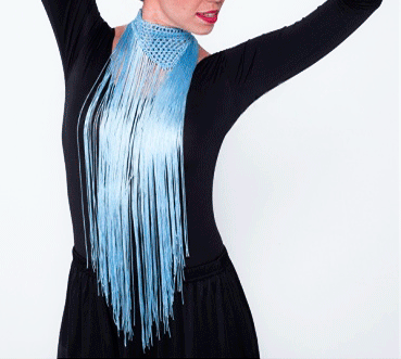Collar flamenca flecos azules