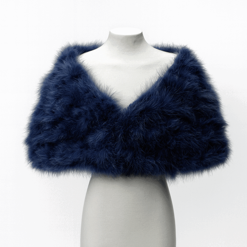 Estola plumas azul marino