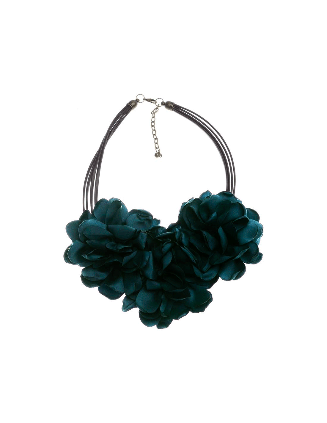 Collar flores azul petróleo