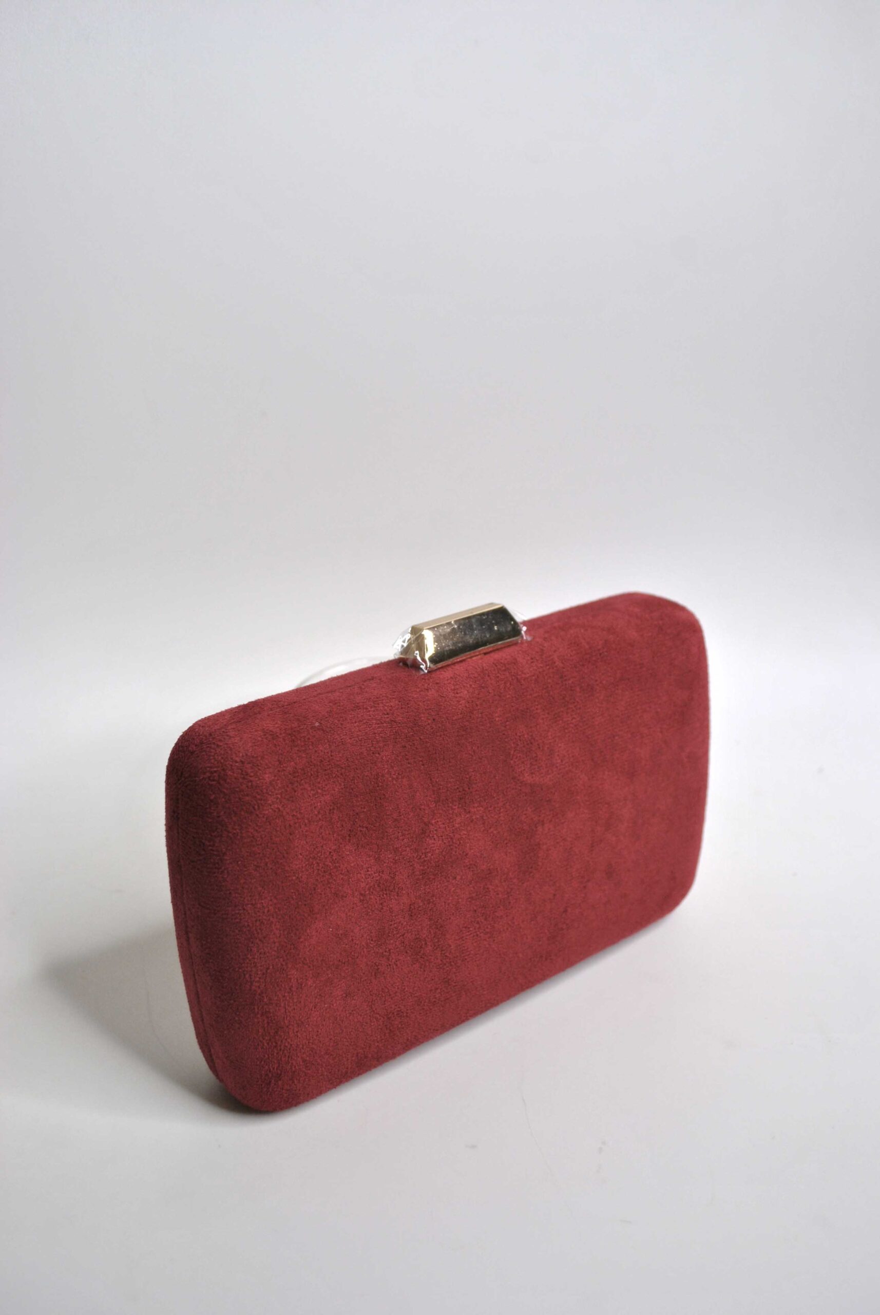 Bolso clutch burdeos ovalado - Imagen 2