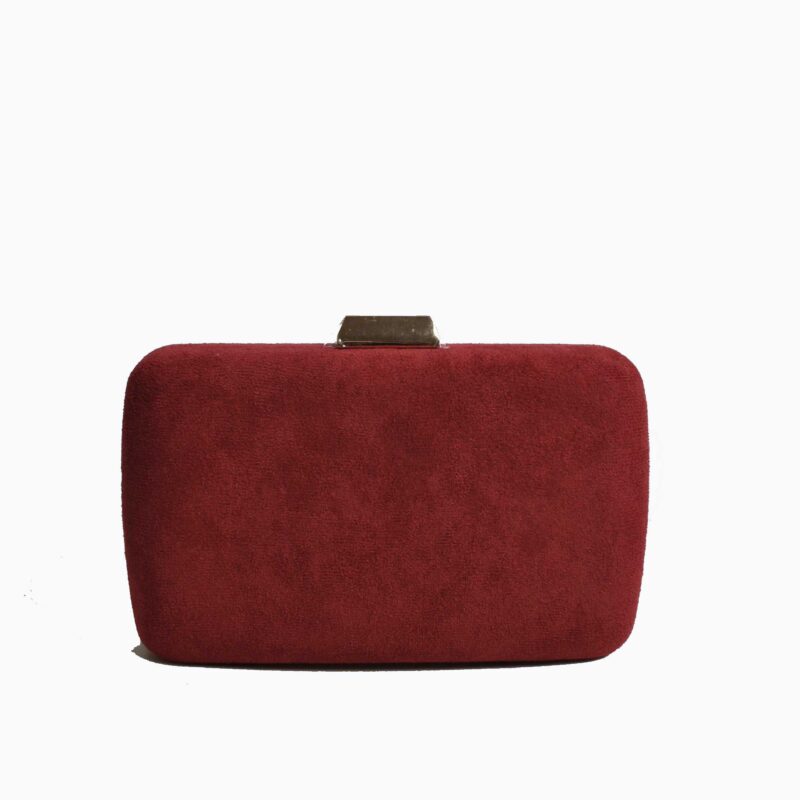 Bolso clutch burdeos ovalado