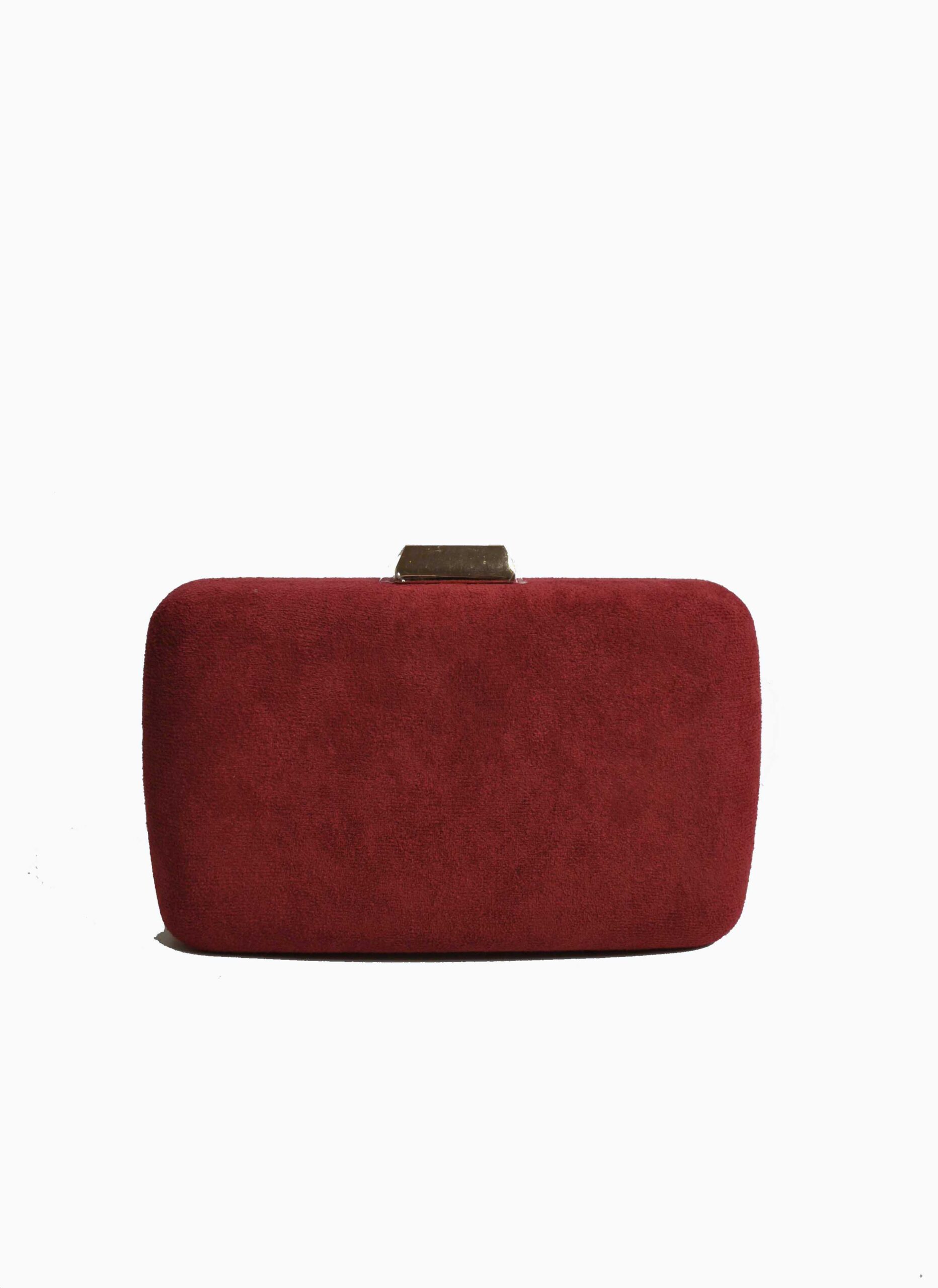 Bolso clutch burdeos ovalado