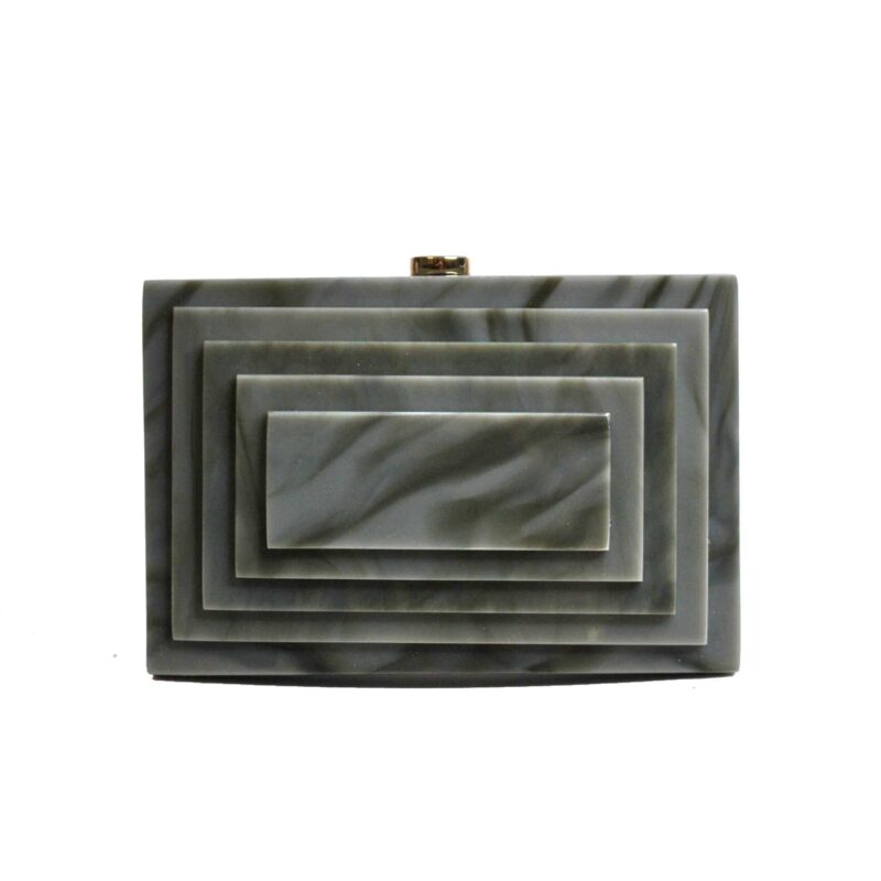 Bolso clutch nácar gris