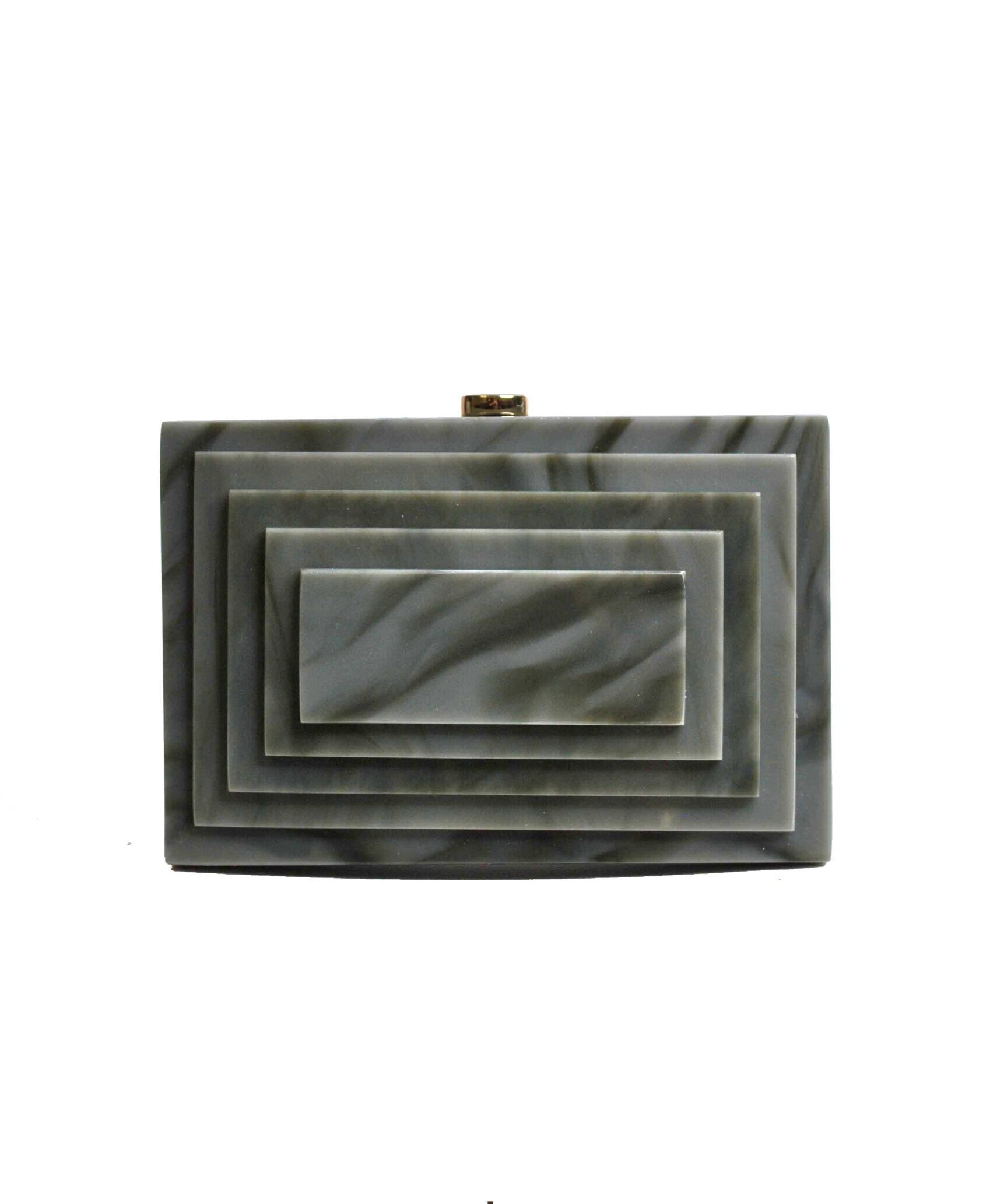 Bolso clutch nácar gris