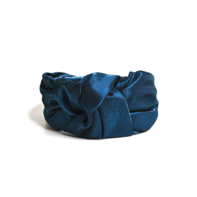 Diadema satinada azul petróleo