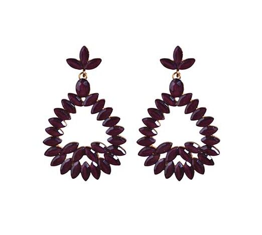 Pendientes burdeos fiesta
