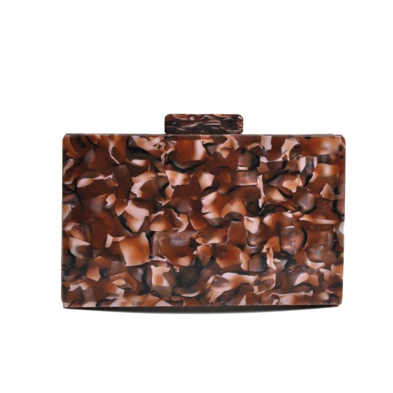 Clutch rígido nácar marrón