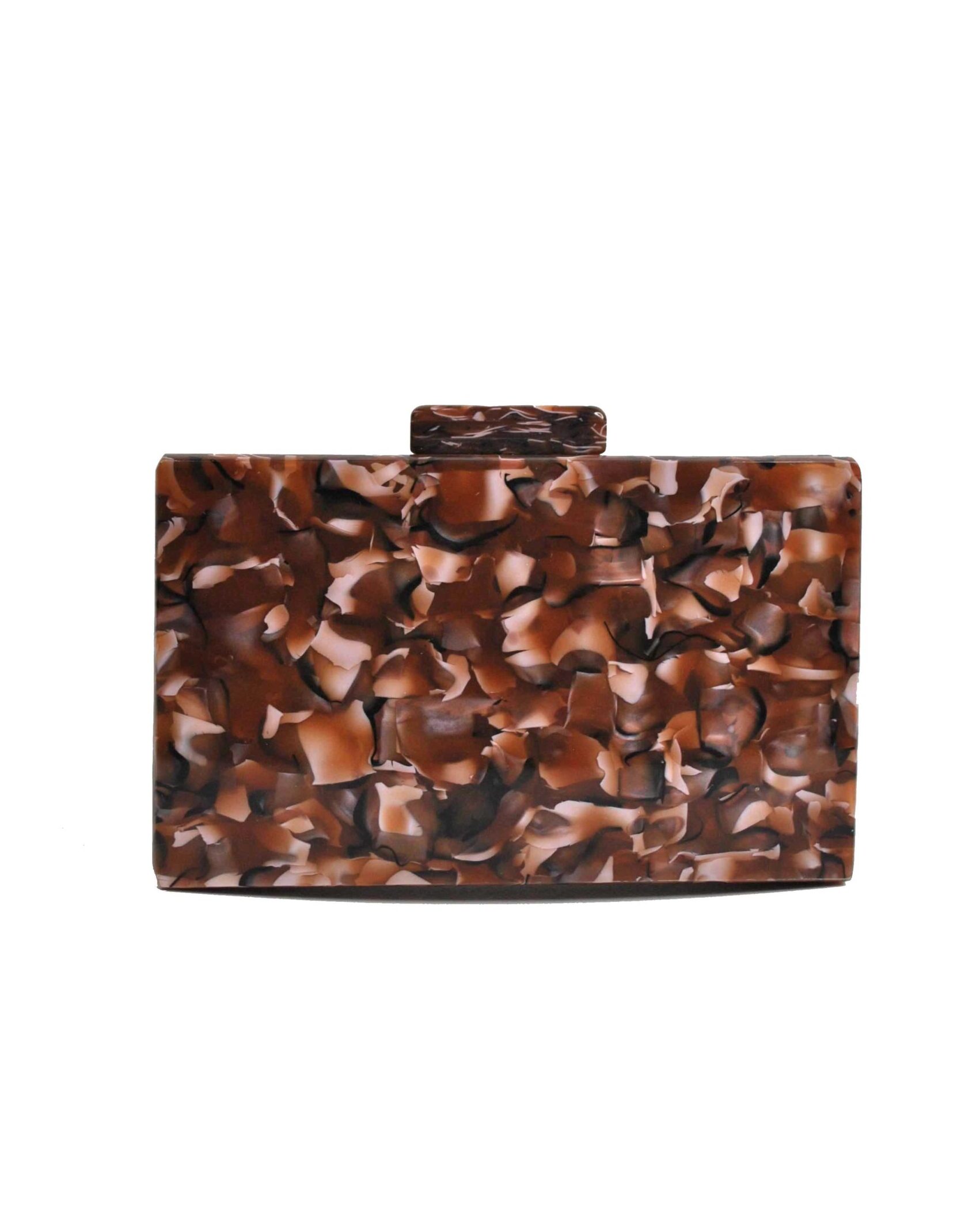 Clutch rígido nácar marrón