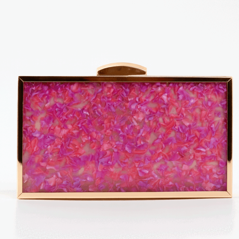 Bolso clutch cajita multicolor