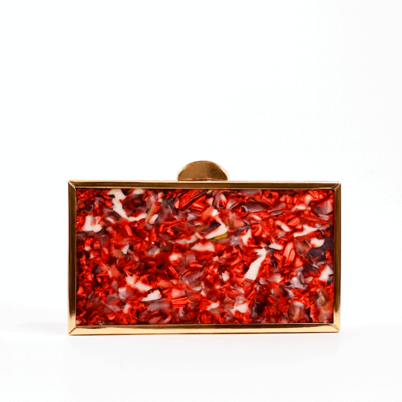 Clutch rígido cajita burdeos