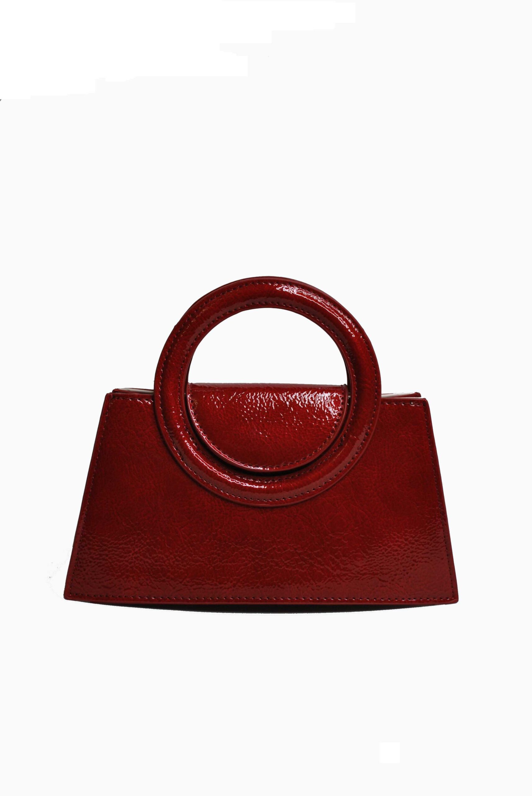 Bolsito clutch burdeos charol