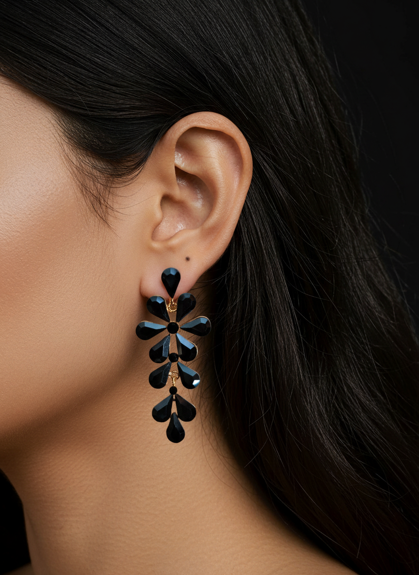 Pendientes largos azul noche - Imagen 2