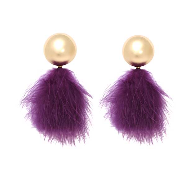 Pendientes plumas bugamvilla